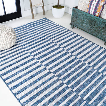 Sukie Modern Offset Stripe Indoor/outdoor Area Rug